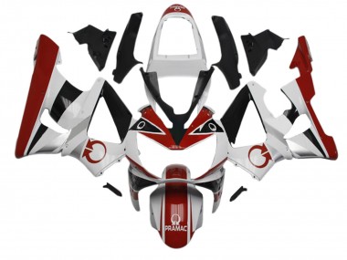 Carenagens Moto Honda CBR900RR 929 2000-2001 - Branco Vermelho Preto Brilhante Pramac
