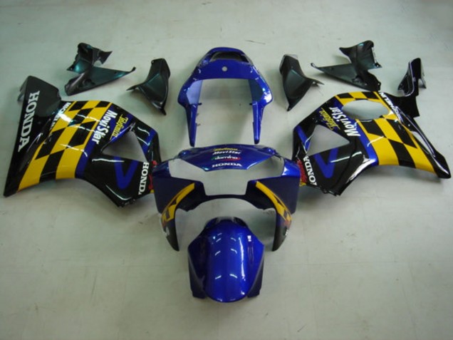 Carenagens Moto Honda CBR900RR 954 2002-2003 - Azul Amarelo Preto Brilhante Telefonica MoviStar Castrol