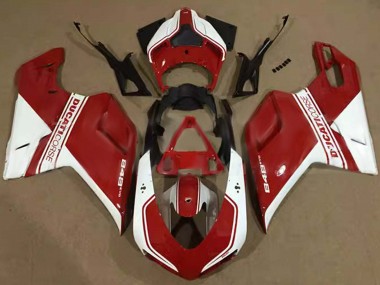 Carenagens Moto Ducati 848 2007-2014 - Branco Vermelho Corse