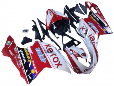 Carenagens Moto Ducati 848/1098/1198 2007-2014 - Branco Vermelho Preto Brilhante Valsir Xerox
