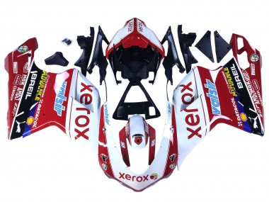 Carenagens Moto Ducati 848/1098/1198 2007-2014 - Branco Vermelho Preto Brilhante Valsir Xerox
