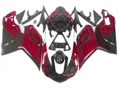 Carenagem Moto Ducati 848 2007-2014 - Vermelho Preto Brilhante