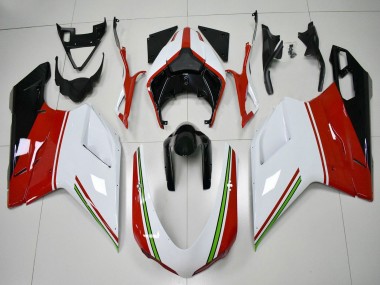 Carenagens Moto Ducati 848/1098/1198 2007-2014 - Branco Vermelho Verde Preto Brilhante