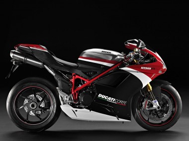 Carenagens Moto Ducati 848/1098/1198 2007-2014 - Branco Vermelho Preto Brilhante