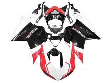 Carenagens Moto Ducati 848/1098/1198 2007-2014 - Branco Vermelho Preto Brilhante