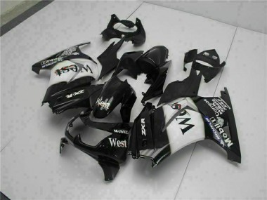 Carenagens Moto Kawasaki EX250 2008-2012 - Preto Brilhante Branco West