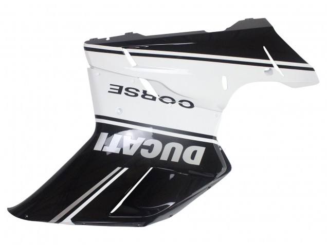 Carenagens Moto Ducati 848/1098/1198 2007-2014 - Branco Preto Brilhante Corse