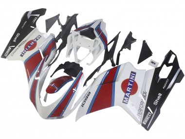 Carenagens Moto Ducati 1098 2007-2014 - Branco Vermelho Azul Preto Brilhante Martini
