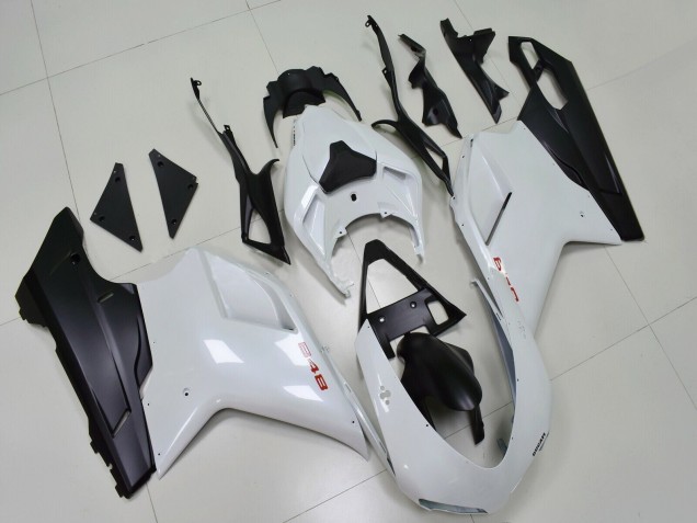 Carenagens Moto Ducati 848 2007-2014 - Branco Preto Fosco
