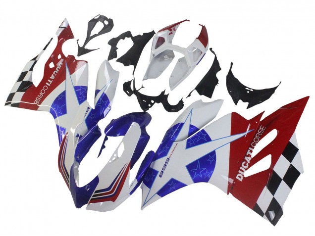 Carenagens Moto Ducati Panigale 899 2011-2014 - Branco Azul Vermelho Preto