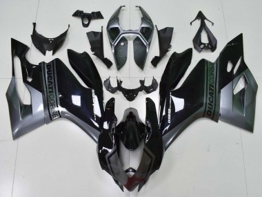 Carenagens Moto Ducati Panigale 1199 2011-2014 - Cinzento Preto Brilhante