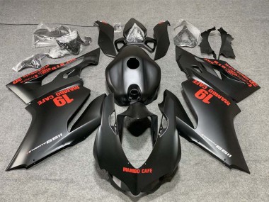Carenagens Moto Ducati 1199 2011-2014 - Preto Fosco Vermelho Decalques Mambo Cafe 19