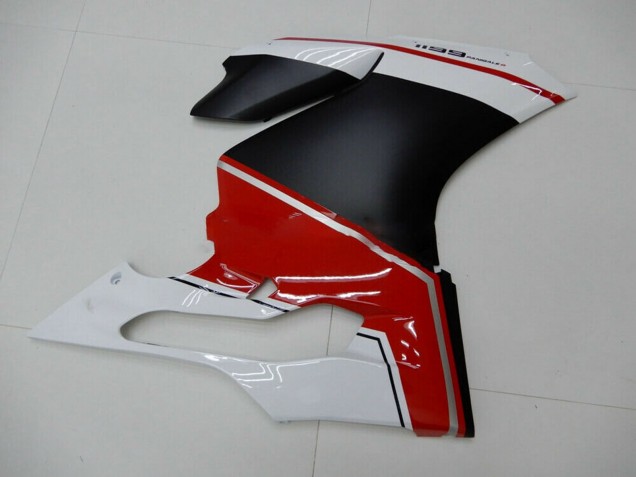 Carenagens Moto Ducati 1199 2011-2014 - Branco Vermelho Preto Fosco