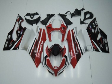 Carenagem Moto Ducati Panigale 899 2011-2014 - Branco Vermelho Preto Brilhante