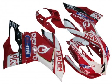 Carenagens Moto Ducati 1199 2011-2014 - Branco Vermelho Preto Brilhante Fiamm 7