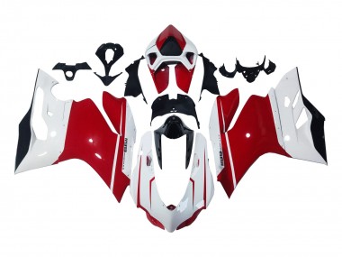 Carenagens Moto Ducati 1199 2011-2014 - Branco Vermelho Preto Brilhante