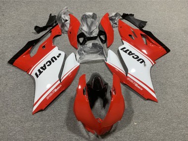 Carenagens Moto Ducati 1199 2011-2014 - Vermelho Branco Preto Brilhante