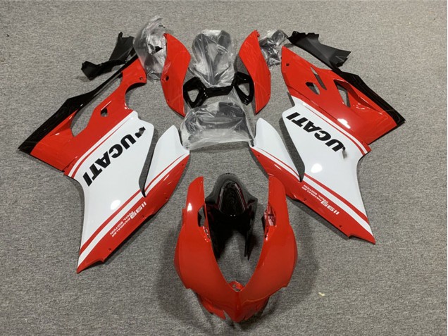 Carenagens Moto Ducati 1199 2011-2014 - Vermelho Branco Preto Brilhante