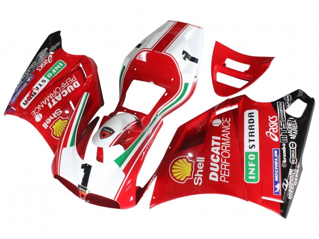 Carenagens Moto Ducati 748/916/996/998 1993-2005 - Branco Vermelho Amarelo Verde Preto Brilhante Performance