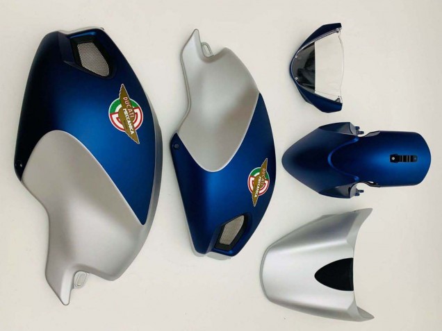 Carenagens Moto Ducati Monster 696 796 1100 1100S 2008-2012 - Azul Escuro Prata