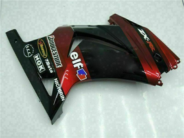 Carenagens Moto Kawasaki EX250 2008-2012 - Preto Brilhante Vermelho Castanho