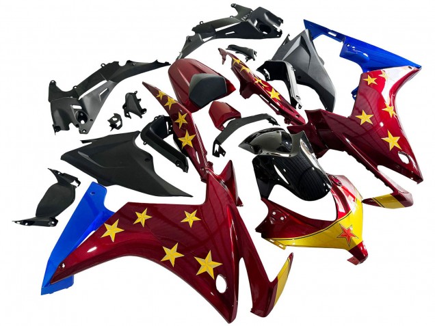 Carenagens Moto Honda CBR500R 2013-2015 - Vermelho Azul Amarelo Estrela