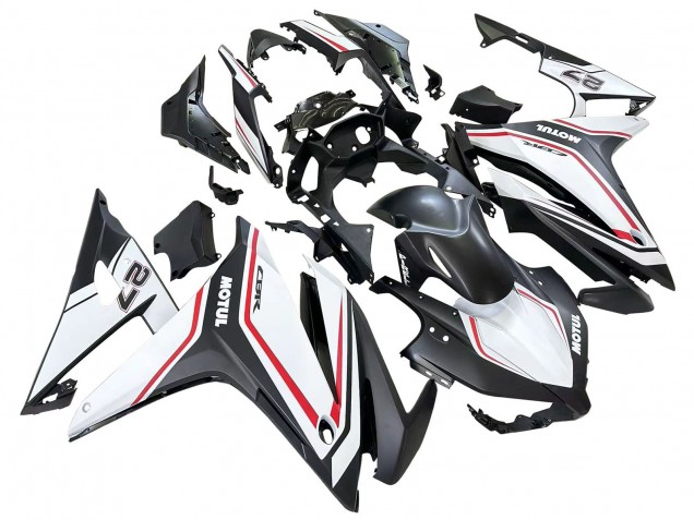 Carenagens Moto Honda CBR500R 2016-2018 - Branco Vermelho Preto Fosco