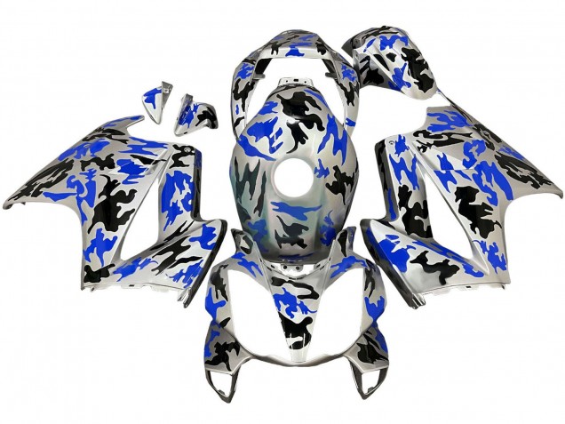 Carenagens Moto Honda VFR 800 2002-2013 - Prata Preto Azul Camouflage