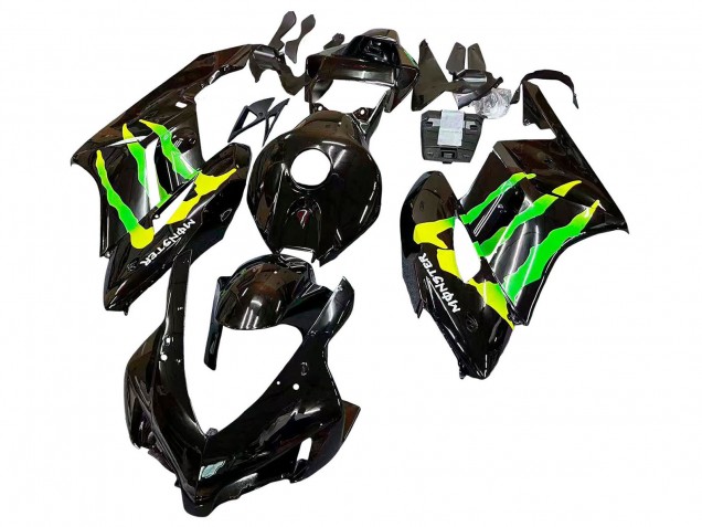 Carenagens Moto Honda CBR1000RR 2004-2005 - Preto Brilhante Amarelo Verde Monstro