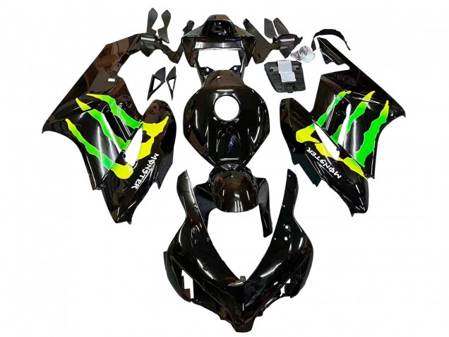 Carenagens Moto Honda CBR1000RR 2004-2005 - Preto Brilhante Amarelo Verde Monstro