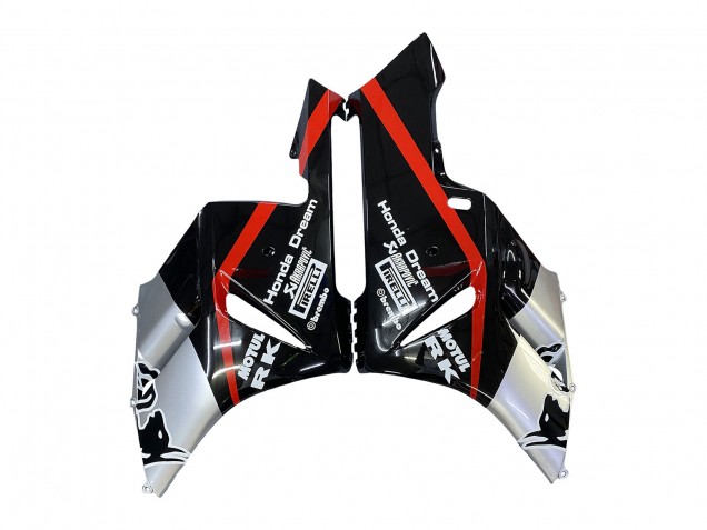 Carenagens Moto Honda CBR1000RR 2004-2005 - Prata Preto Brilhante Vermelho Listra