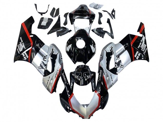 Carenagens Moto Honda CBR1000RR 2004-2005 - Prata Preto Brilhante Vermelho Listra