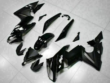 Carenagens Moto Kawasaki EX650 2009-2011 - Preto Brilhante Branco Decal
