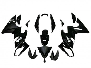 Carenagens Moto Kawasaki EX650 2009-2011 - Preto Brilhante Branco Decal