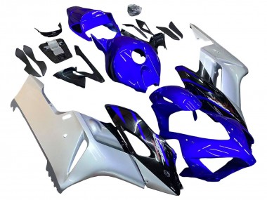 Carenagens Moto Honda CBR1000RR 2004-2005 - Prata Azul Preto Brilhante