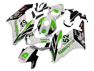 Carenagens Moto Honda CBR1000RR 2004-2005 - Branco Verde Preto Brilhante Hannspree 52