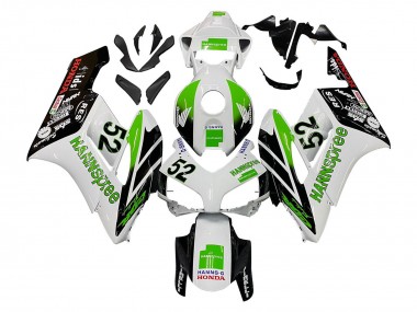 Carenagens Moto Honda CBR1000RR 2004-2005 - Branco Verde Preto Brilhante Hannspree 52