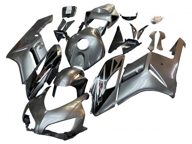 Carenagem Moto Honda CBR1000RR 2004-2005 - Prata Preto Brilhante