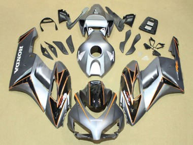 Carenagens Moto Honda CBR1000RR 2004-2005 - Prata Laranja Preto Brilhante Listra