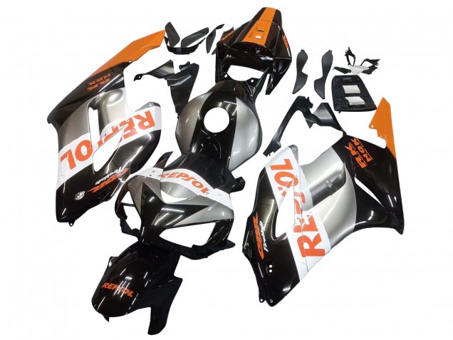Carenagens Moto Honda CBR1000RR 2004-2005 - Laranja Prata Preto Brilhante Repsol