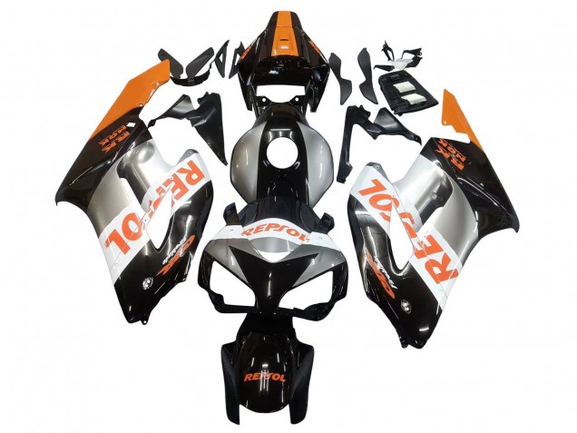 Carenagens Moto Honda CBR1000RR 2004-2005 - Laranja Prata Preto Brilhante Repsol