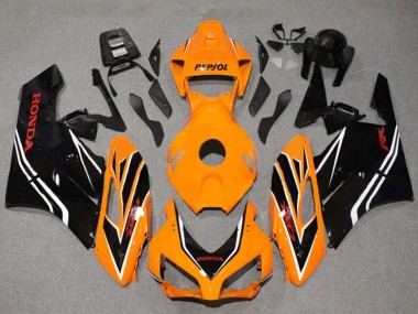 Carenagens Moto Honda CBR1000RR 2004-2005 - Laranja Branco Preto Brilhante Listra
