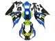 Carenagens Moto Honda CBR1000RR 2006-2007 - Azul Verde Fluorescente Preto Brilhante Tubarão 46