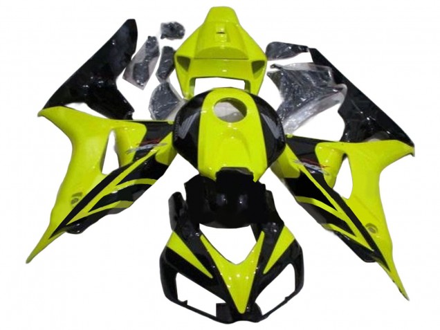 Carenagens Moto Honda CBR1000RR 2006-2007 - Verde Preto Brilhante Geometric