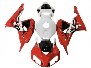 Carenagens Moto Honda CBR1000RR 2006-2007 - Branco Vermelho Preto Brilhante