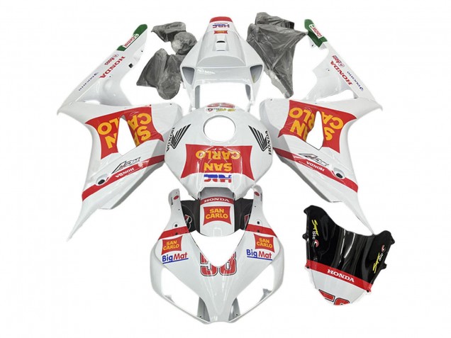 Carenagens Moto Honda CBR1000RR 2006-2007 - Branco Vermelho San Carlo