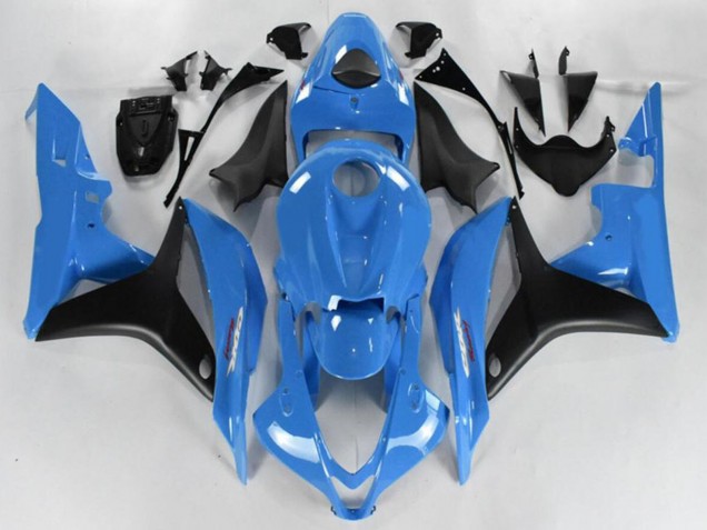 Carenagem Moto Honda CBR600RR 2007-2008 - Azul Claro Preto Brilhante