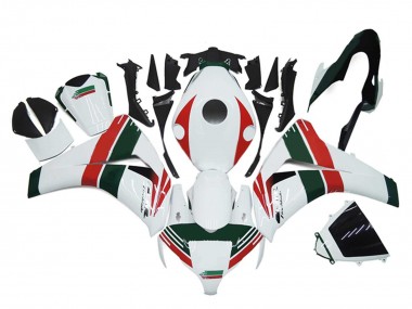 Carenagens Moto Honda CBR1000RR 2008-2011 - Branco Vermelho Verde Escuro