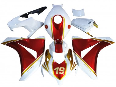 Carenagens Moto Honda CBR1000RR 2008-2011 - Branco Vermelho Ouro 19