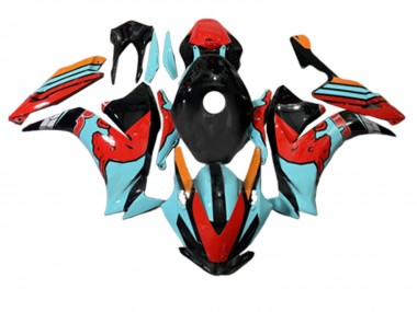 Carenagens Moto Honda CBR1000RR 2012-2016 - Vermelho Azul Claro Preto Brilhante